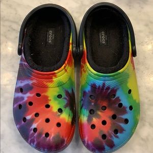 Tie Dye Lined Crocs